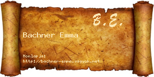 Bachner Emma névjegykártya